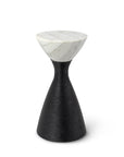 Ellory Leather And Stone Side Table Large Black