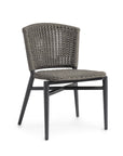 Nina Outdoor Stackable Side Chair, Charcoal