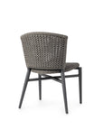 Nina Outdoor Stackable Side Chair, Charcoal