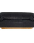 Huxley Sofa Noir Leather White Oyster